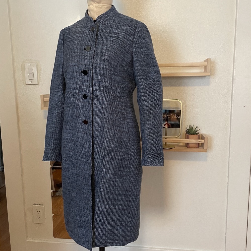 Kasper Blue Women's Size‎ 8 Long Coat Blazer